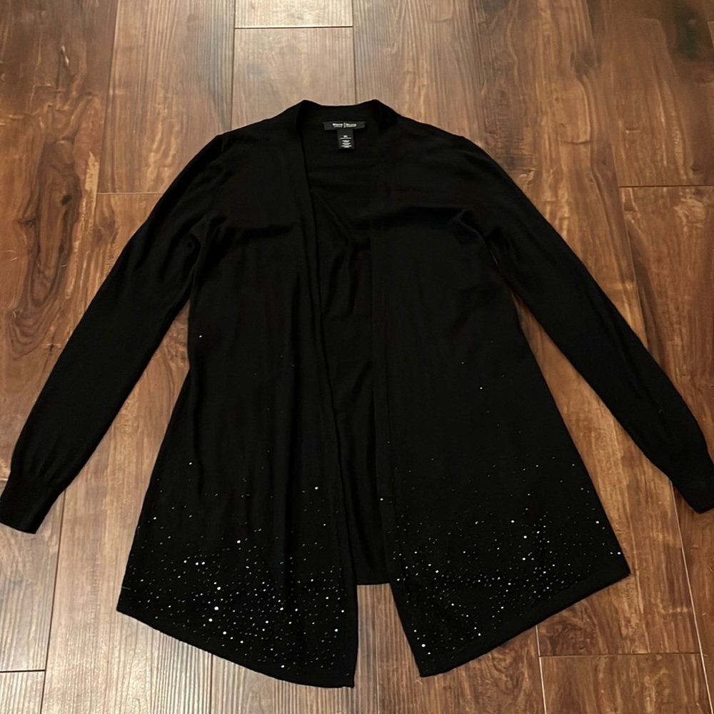 White House black market bling cardigan